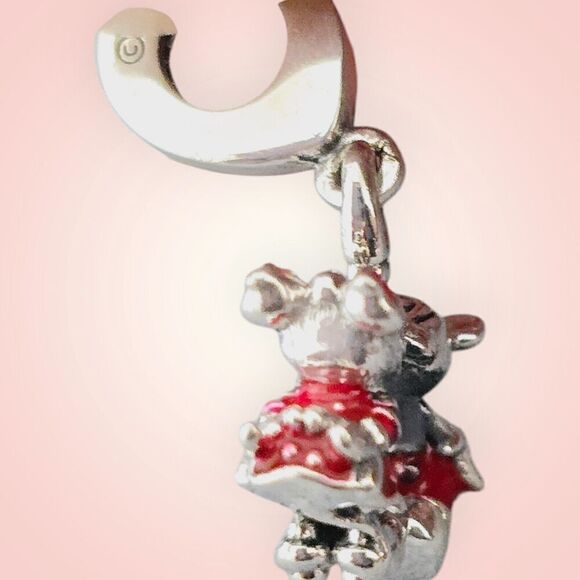 Pandora Charm Mickey and Minnie Mouse Kissing Dangle #790075C01 - Picture 6 of 8